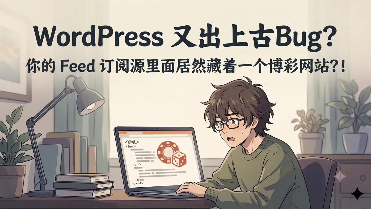 WordPress 又出上古Bug？你的 Feed 订阅源里面居然藏着一个博彩网站？！